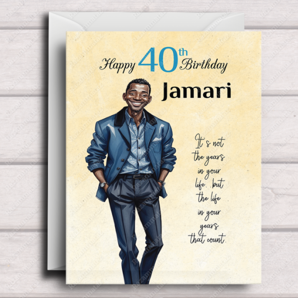 Black Man Birthday Card K
